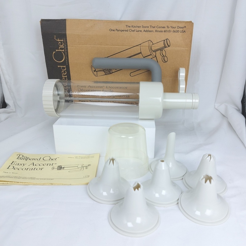 Pampered Chef Easy Accent Decorator #1778 Cookie Icing Pastry 6 Decorator Tips